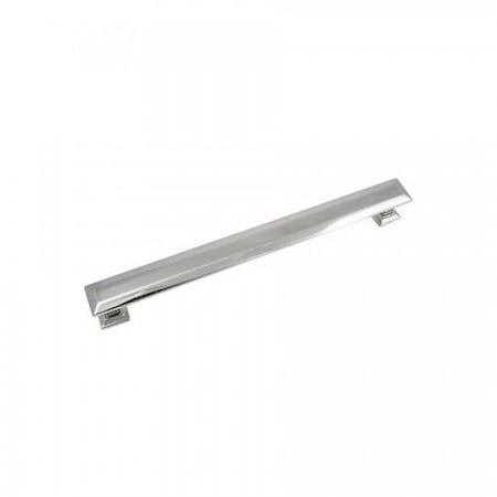 Strategic Brands 8 in. Polished Nickel Poise Cabinet Pull with Back Plate 83814